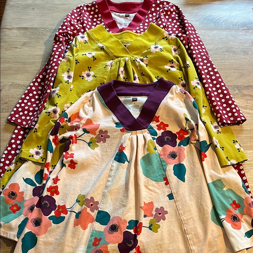 3 Long Sleeved Tea Collection Dresses Size 10